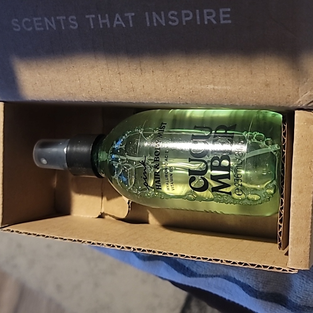Pink Victoria's Secret Cucumber Hair And Body Fragrance